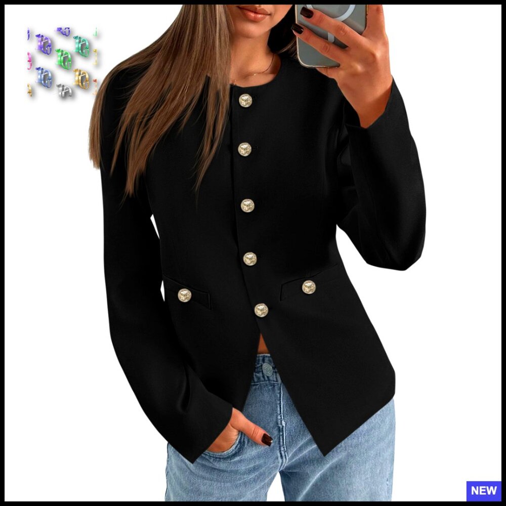 Fitted Blazer Lightweight Polyester Business Casu… - image 1